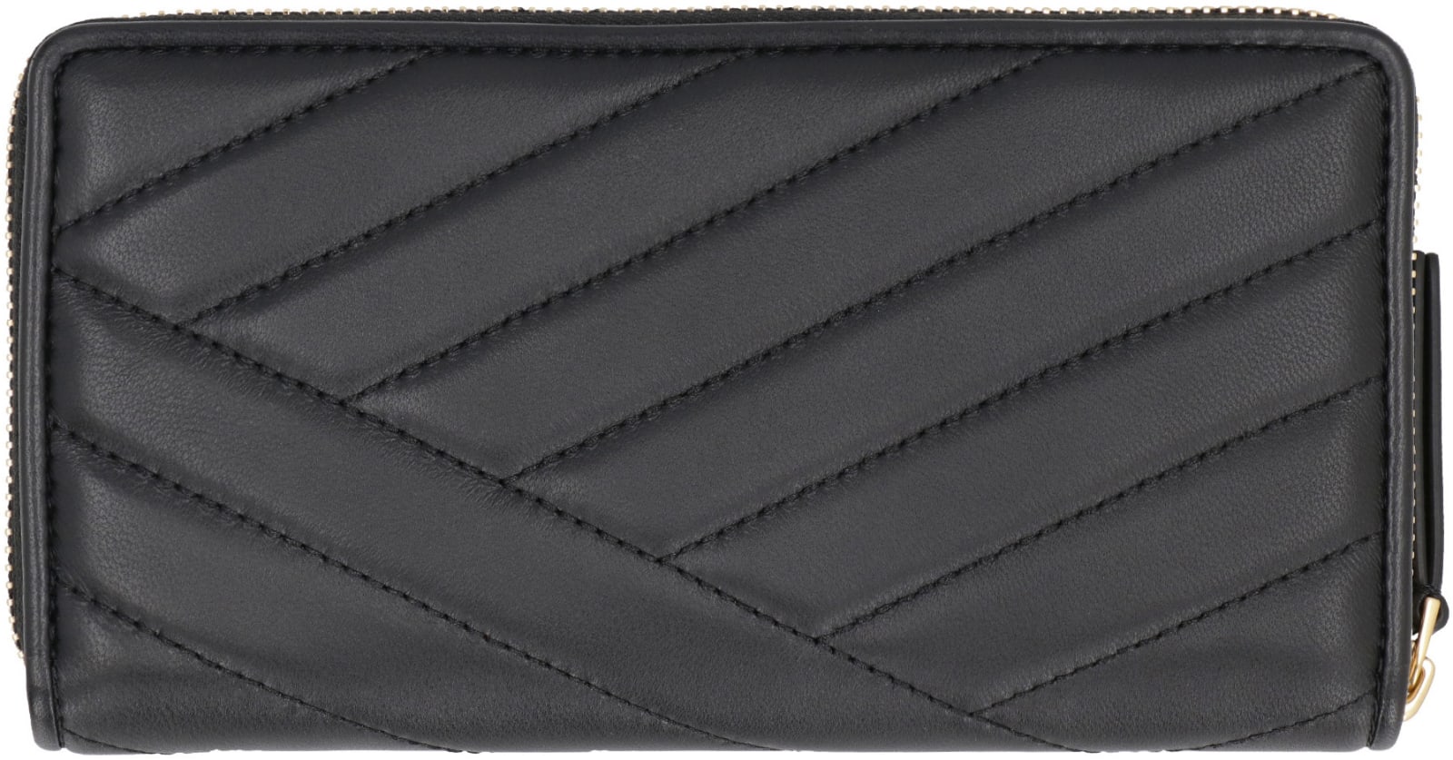 Shop Tory Burch Kira Continental Leather Wallet In Black