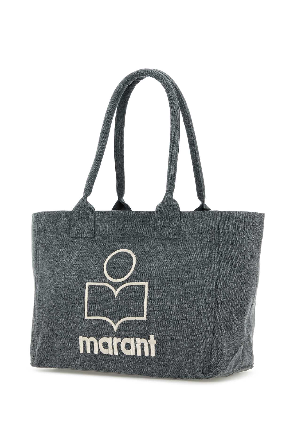 ISABEL MARANT SLATE COTTON YENKY ZIPPED SHOPPING BAG