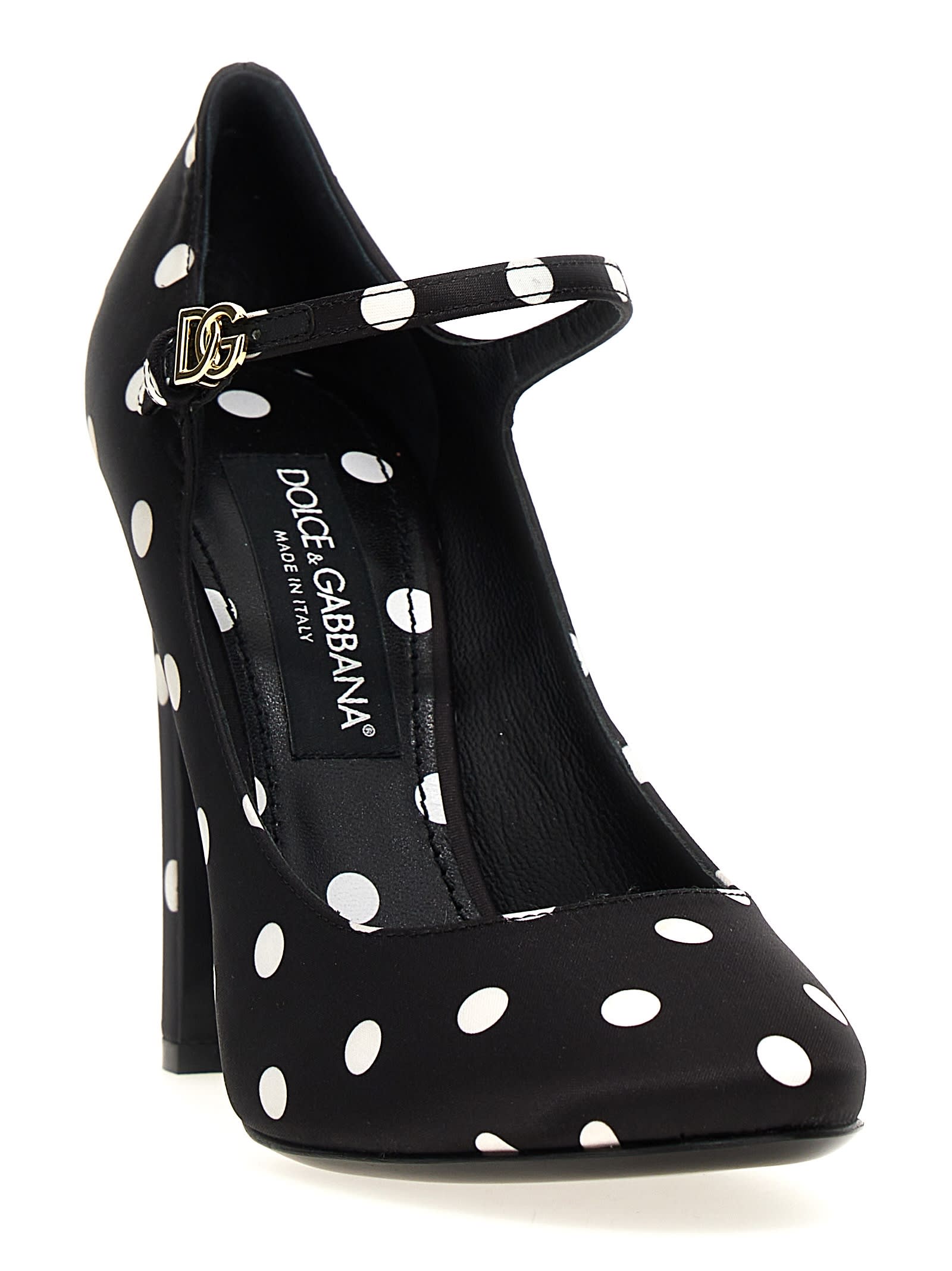 Shop Dolce & Gabbana Mary Jane Sharon Pumps In White/black