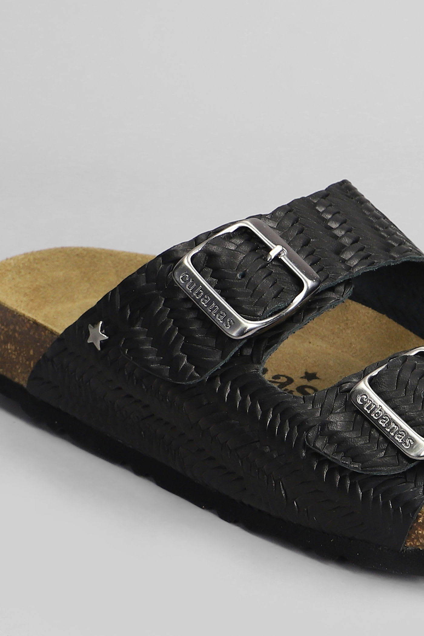 Cubanas Amalia Flats In Black Leather