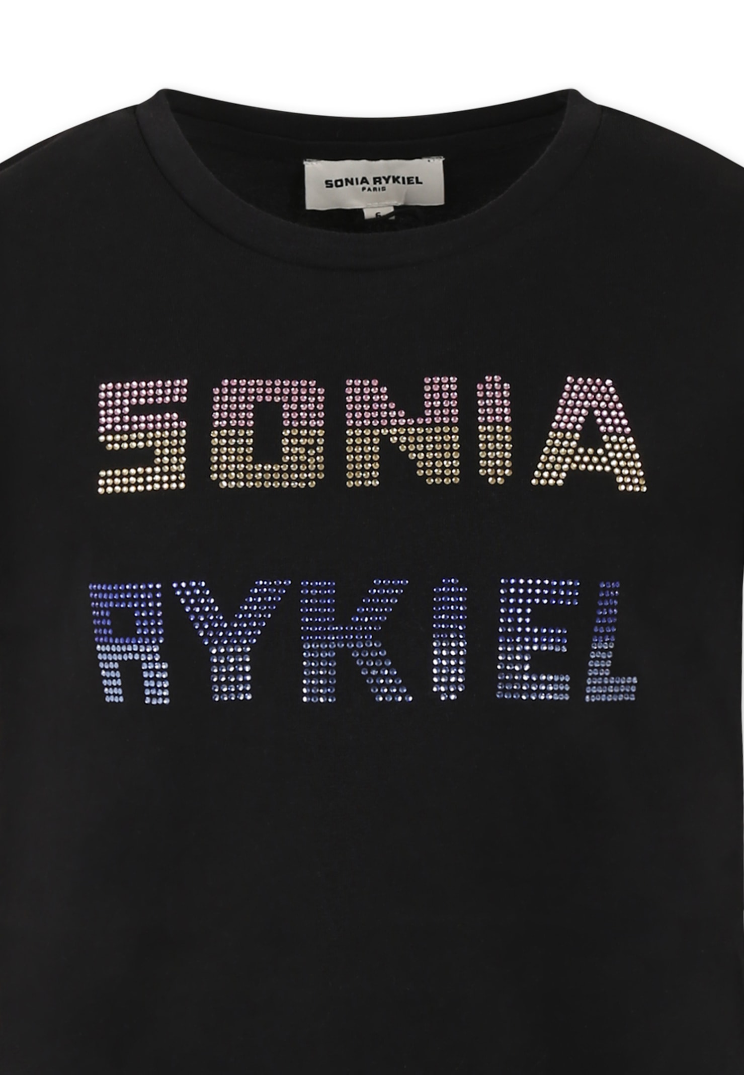 Shop Rykiel Enfant Black T-shirt For Girl With Logo
