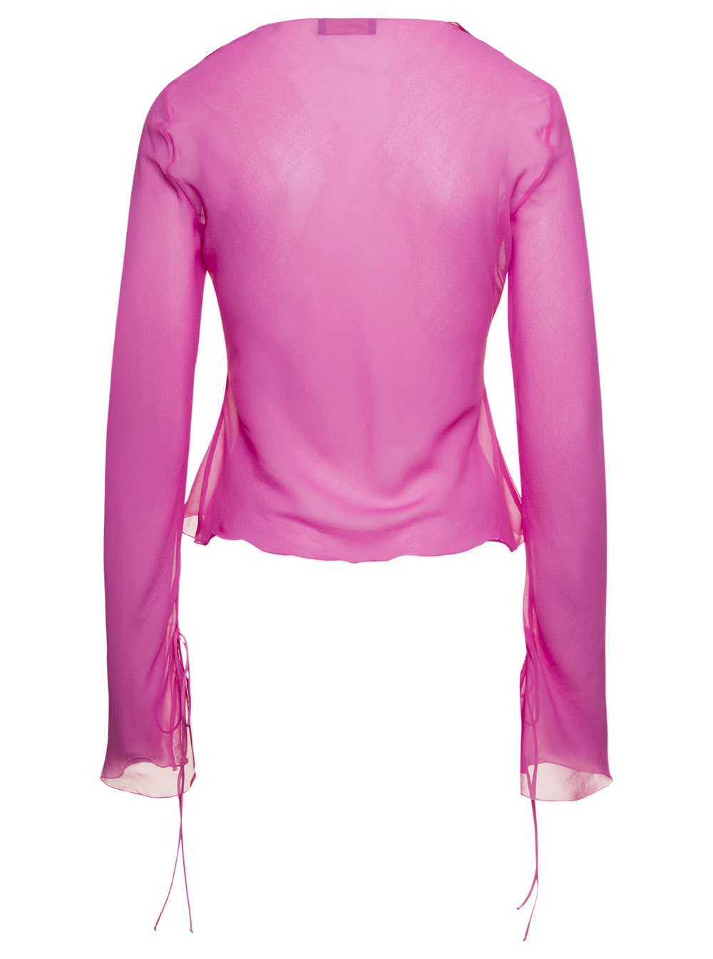 Shop The Andamane Ruffle-detail Blouse In Pink Silk Woman