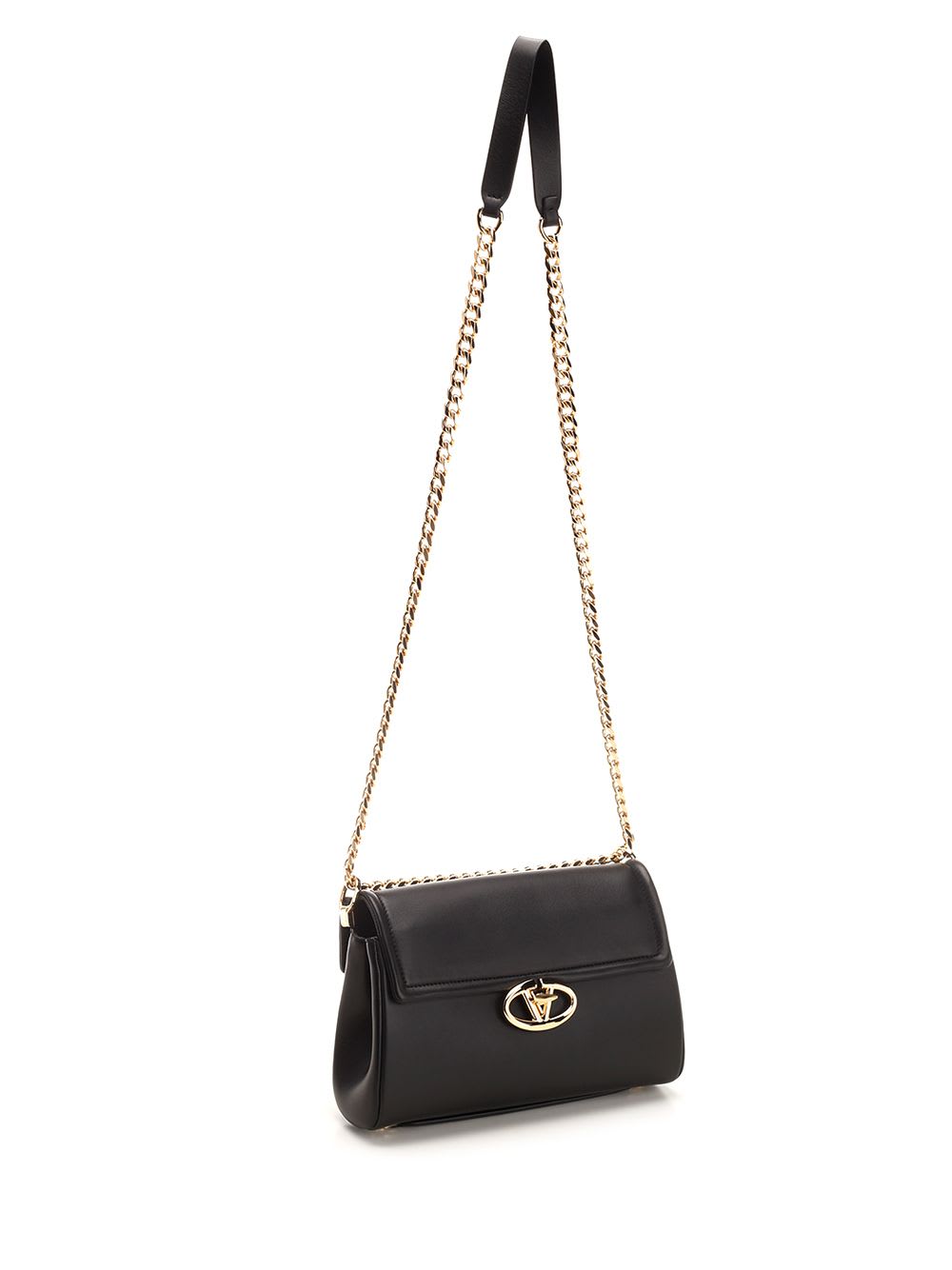 Shop Valentino Deluxe Nappa Shoulder Bag In Black