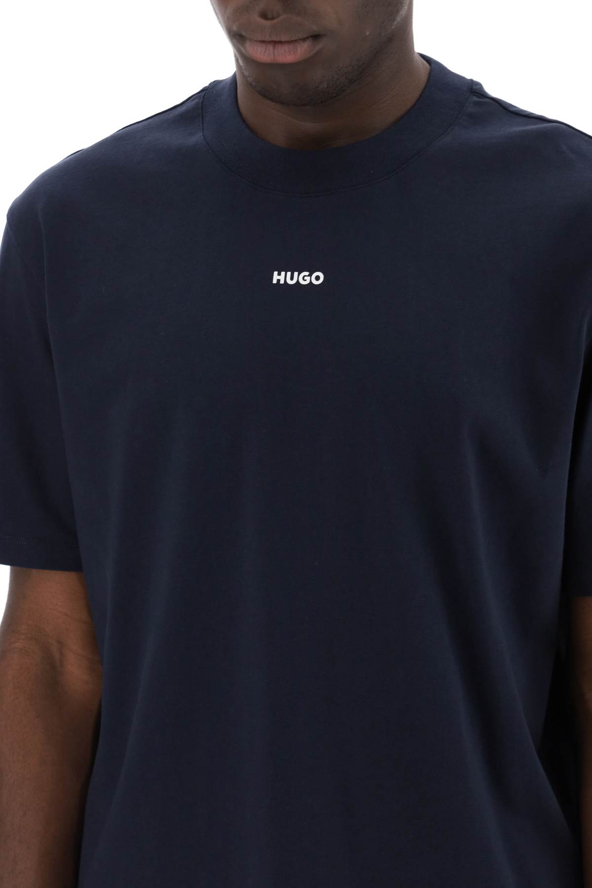 Shop Hugo Boss Dapolino Crew-neck T-shirt In Dark Blue (black)
