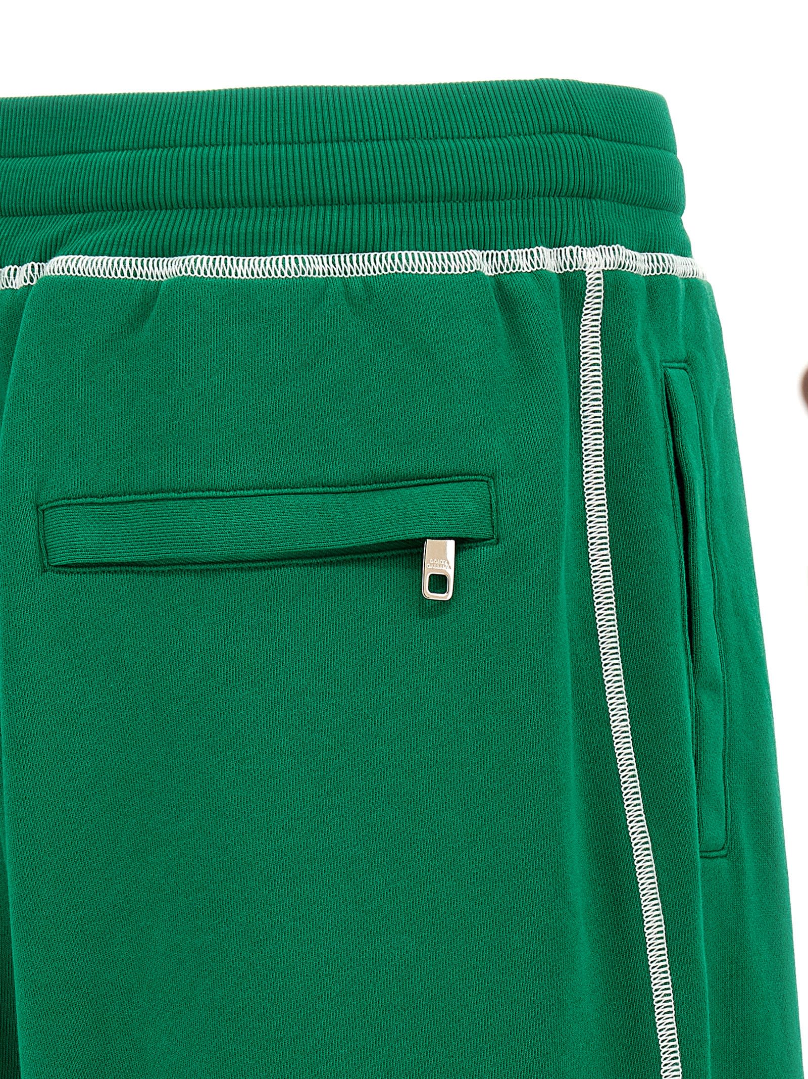 Shop Dolce & Gabbana Logo Bermuda Shorts In Green