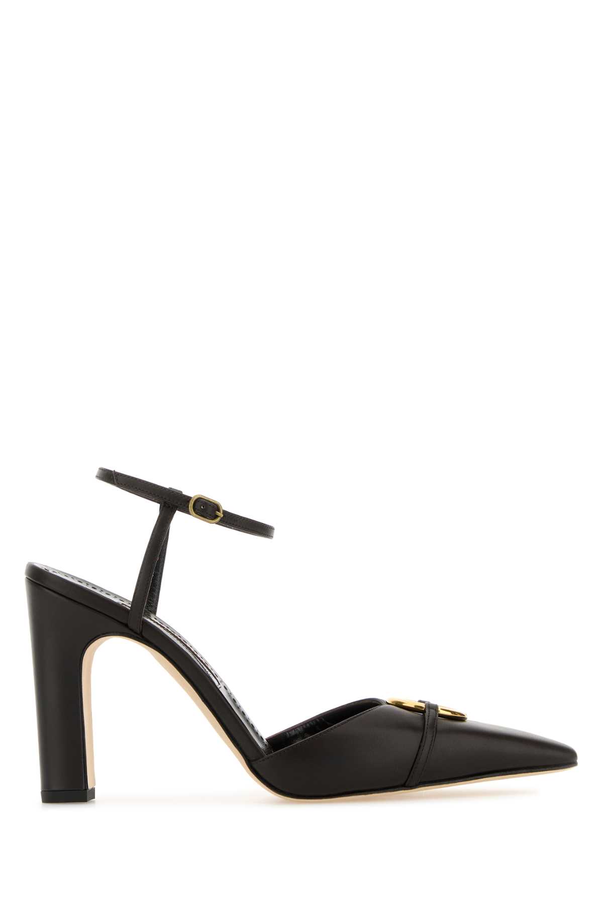 Manolo Blahnik Dark Brown Leather Querelle Pumps