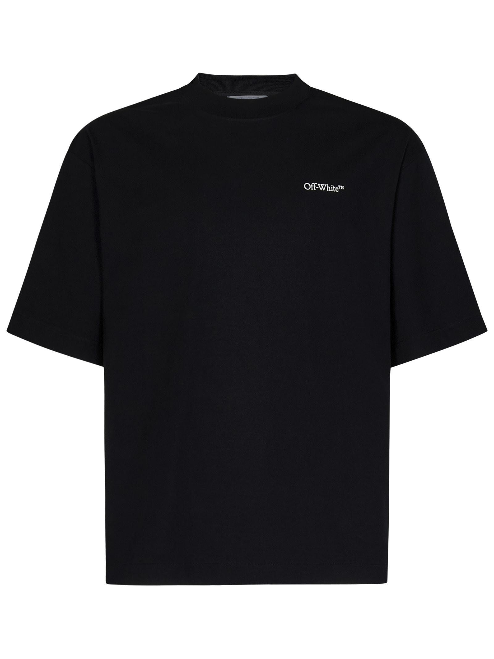OFF-WHITE T-SHIRT IN BLACK COTTON