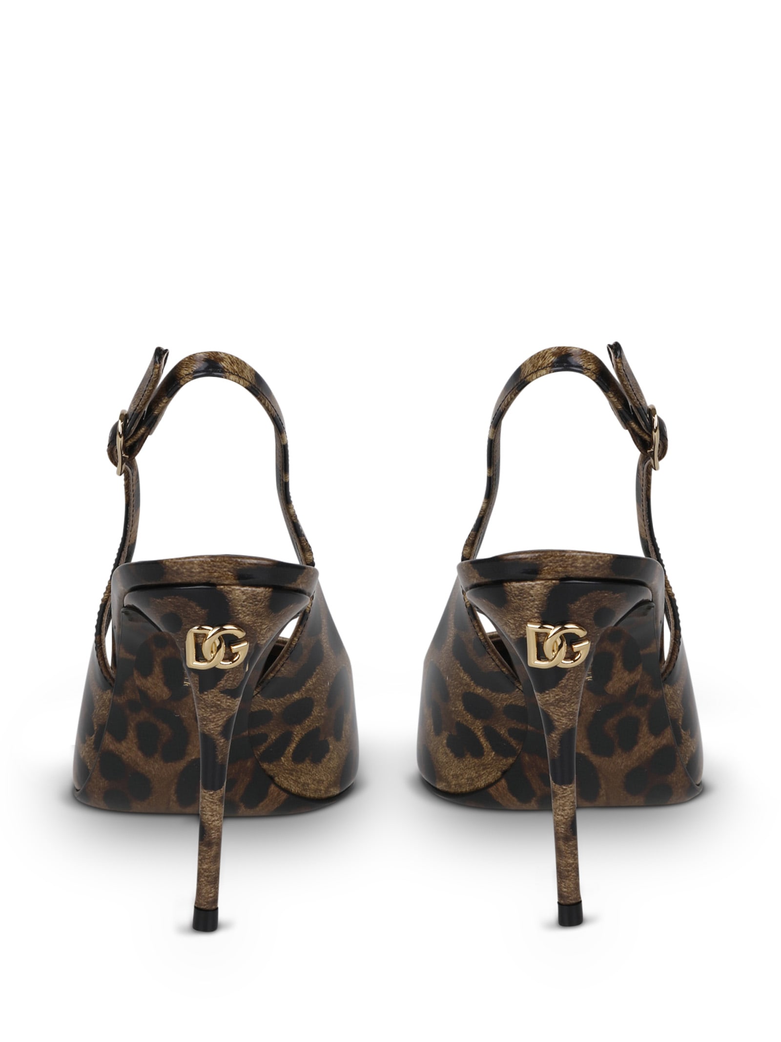 Shop Dolce & Gabbana Kim Leopard-print Slingback Pumps