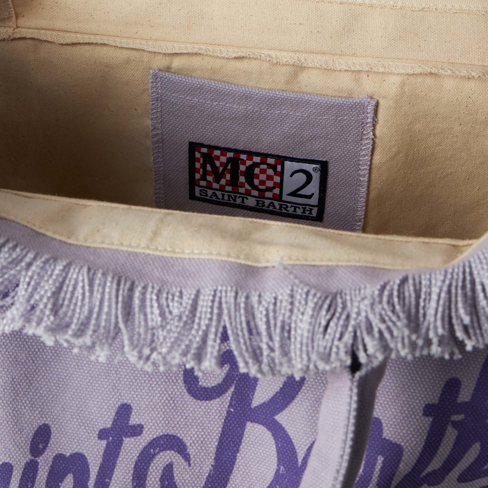 Shop Mc2 Saint Barth Vanity Lilac Canvas Shoulder Bag In Pink