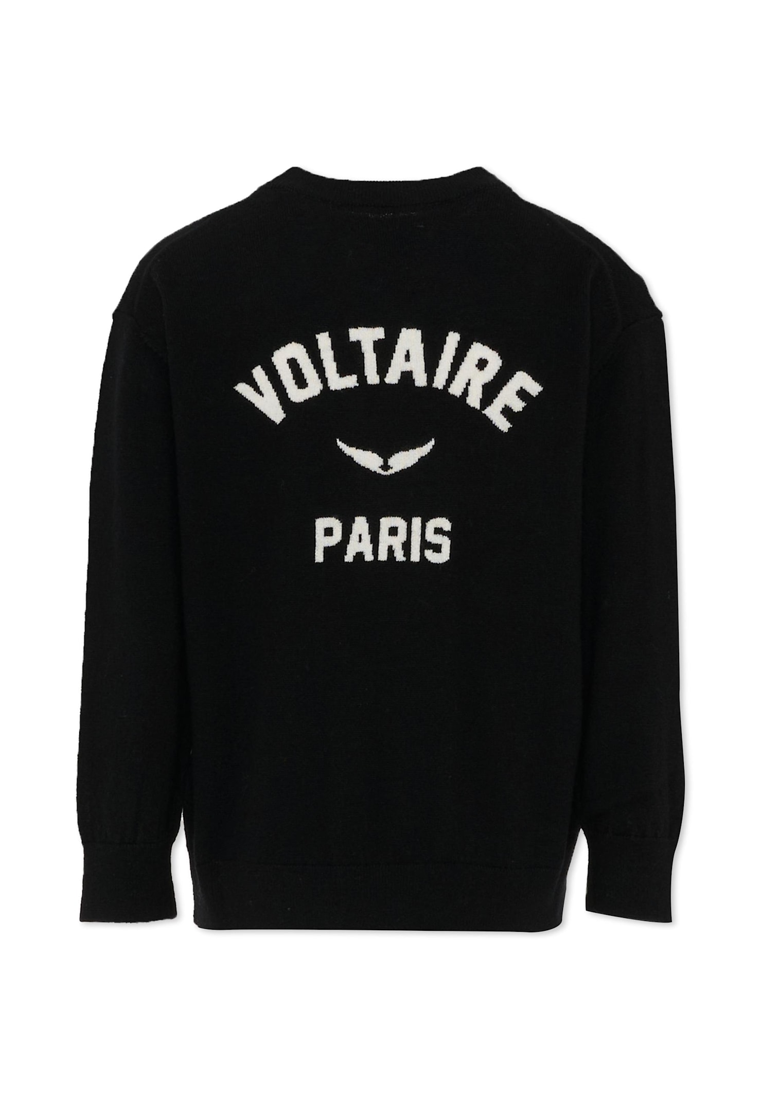 Zadig & Voltaire Black Sweater For Kids With Logo In Black