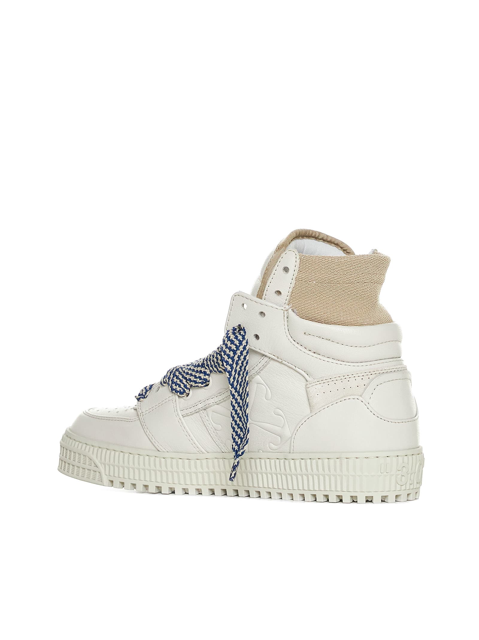 Shop Off-white Sneakers In Cream Navy Bl