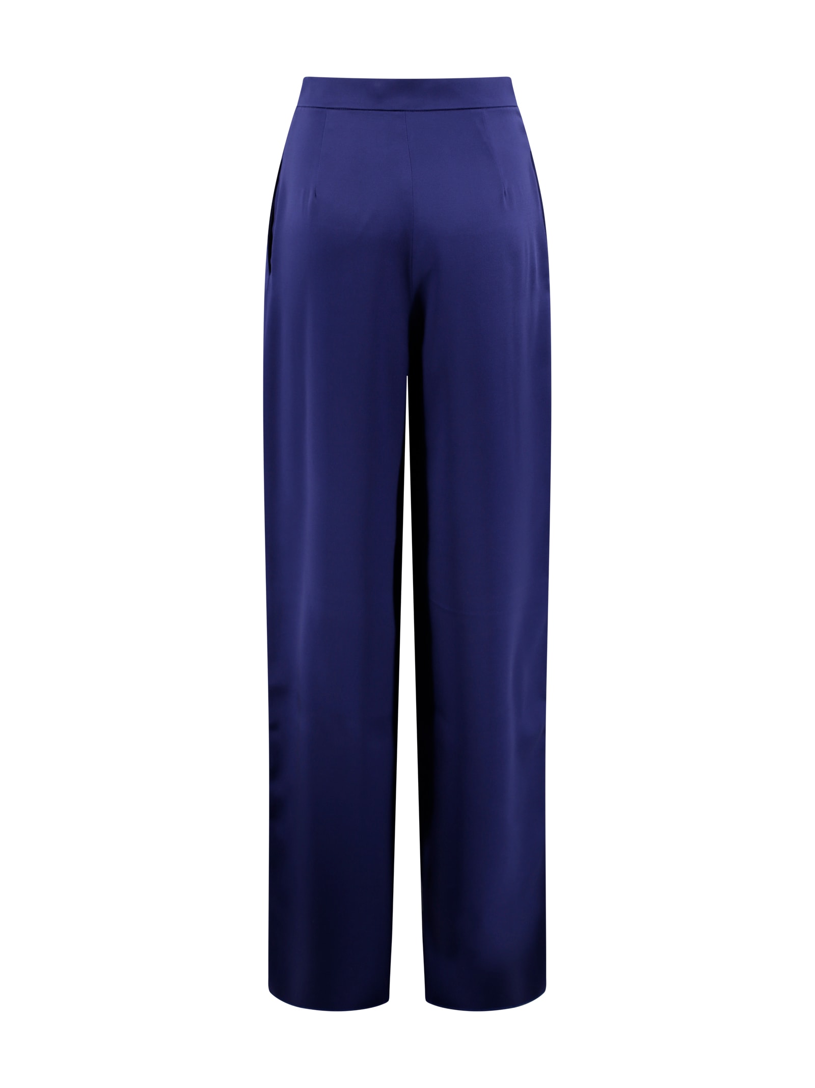 Max Mara Fluid Pants In Envers Satin In Blue