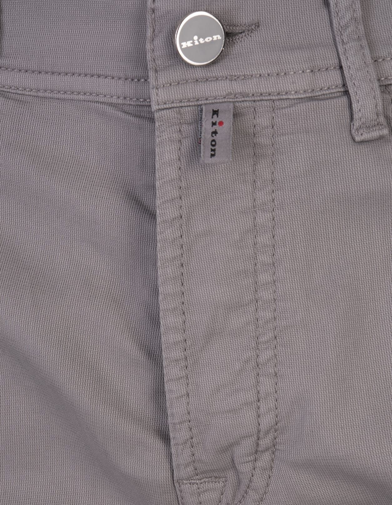 Shop Kiton Grey 5 Pocket Straight Leg Trousers