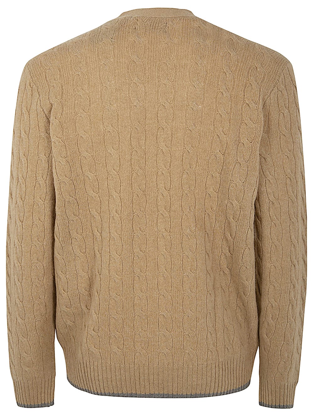 Shop Polo Ralph Lauren Cardigan Wool Cashmere Hunter In Camel Melange