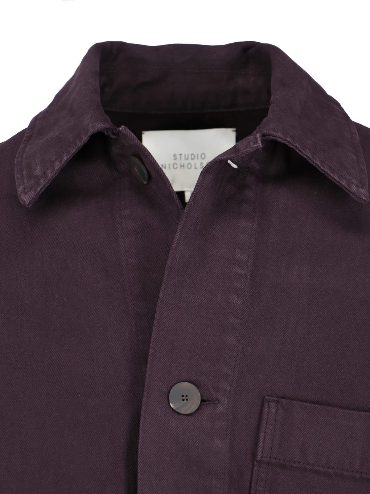 Shop Studio Nicholson Denim Jacket In Purple