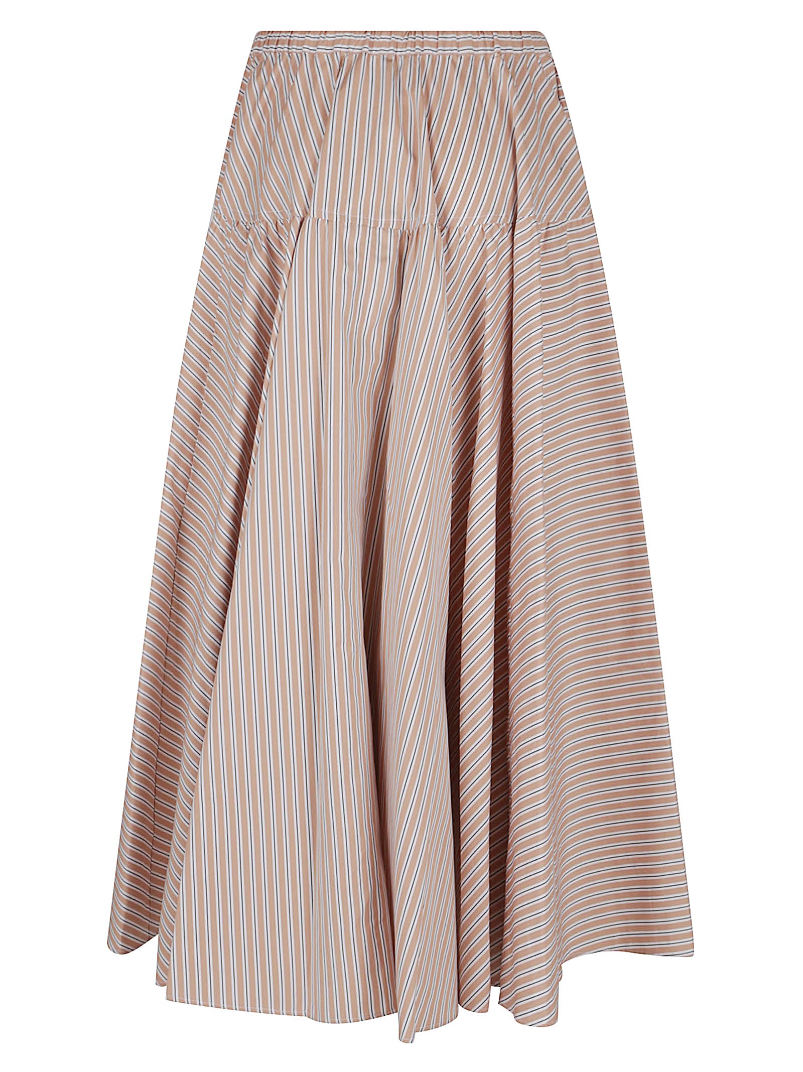 Patou Ankle Length Flared Skirt With Side Pockets