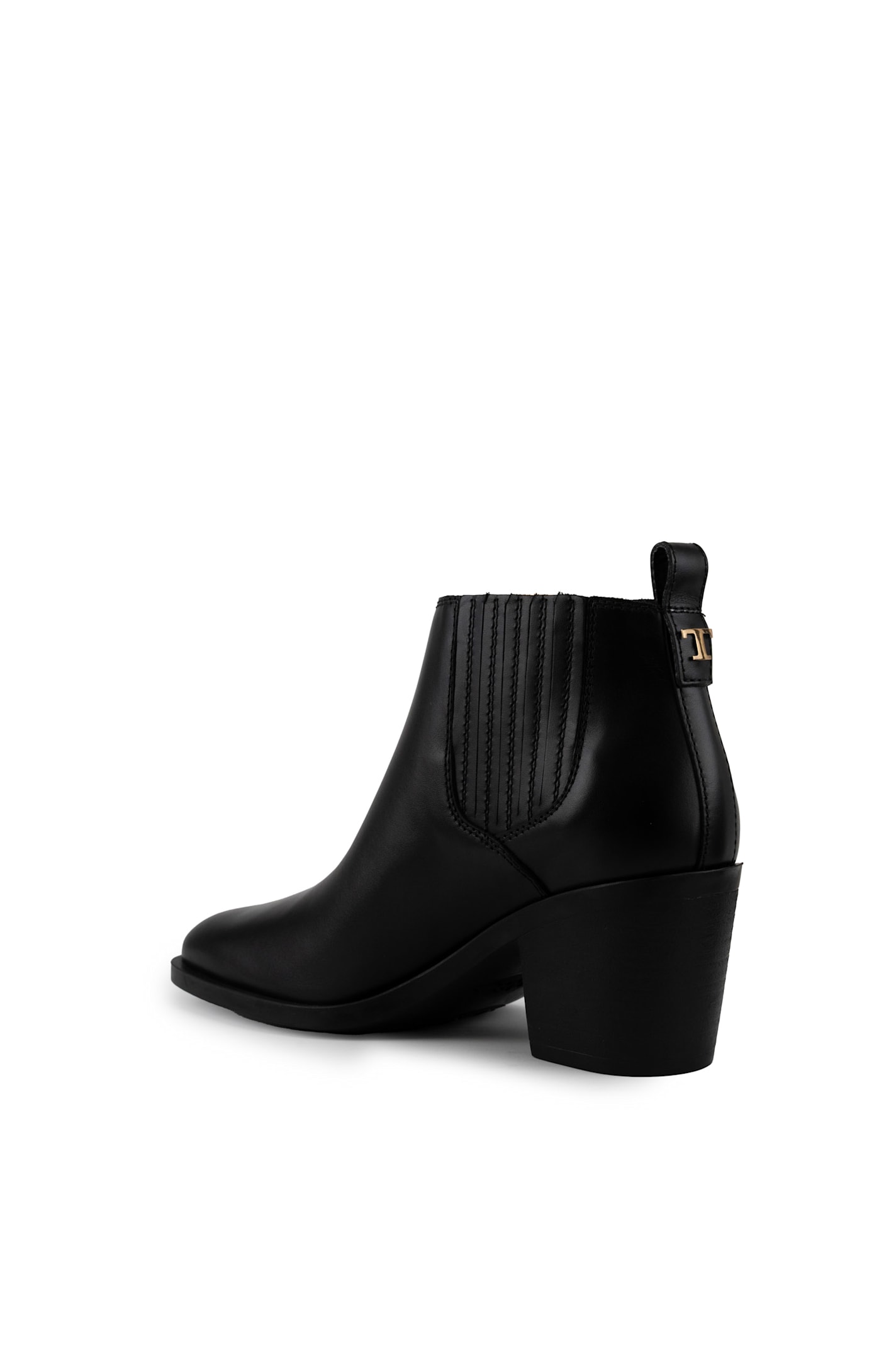 Shop Tod's Black Leather Ankle Boot In Nero