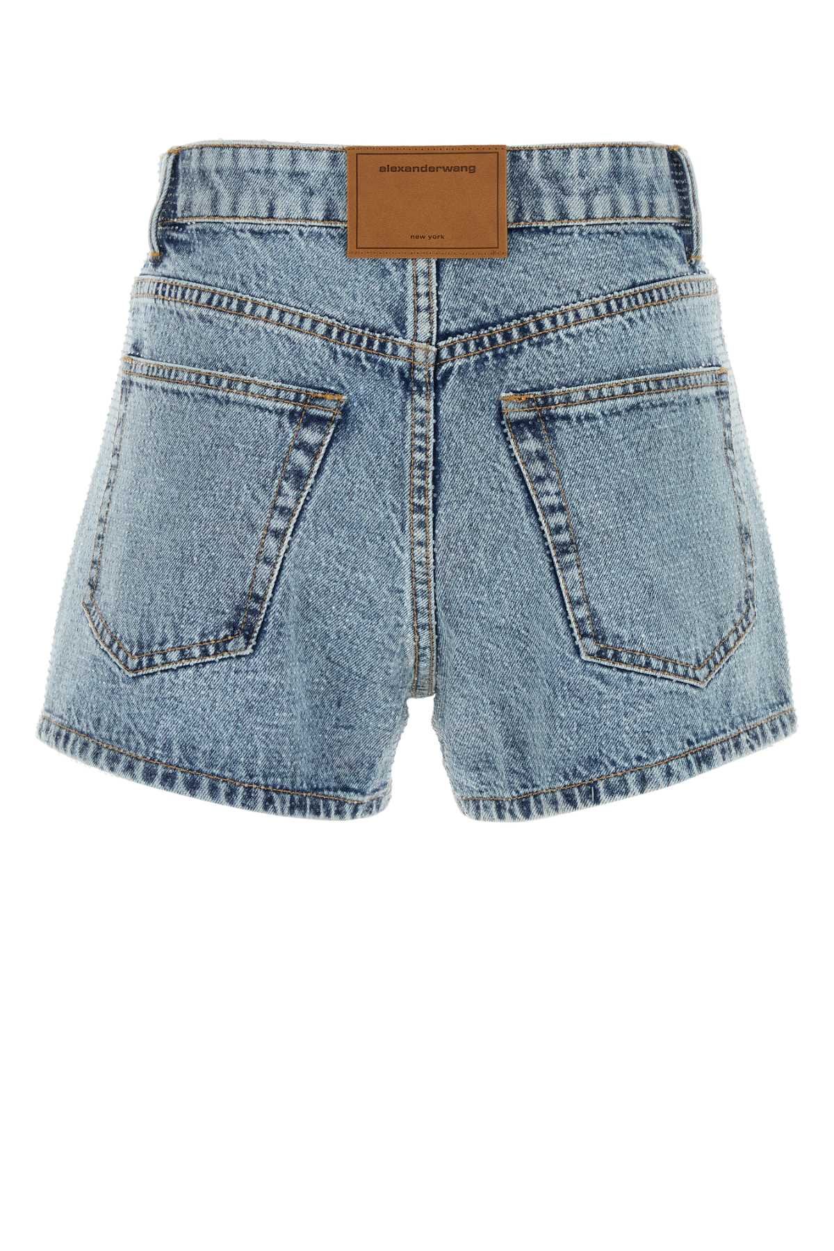 ALEXANDER WANG EMBELLISHED DENIM SHORTS