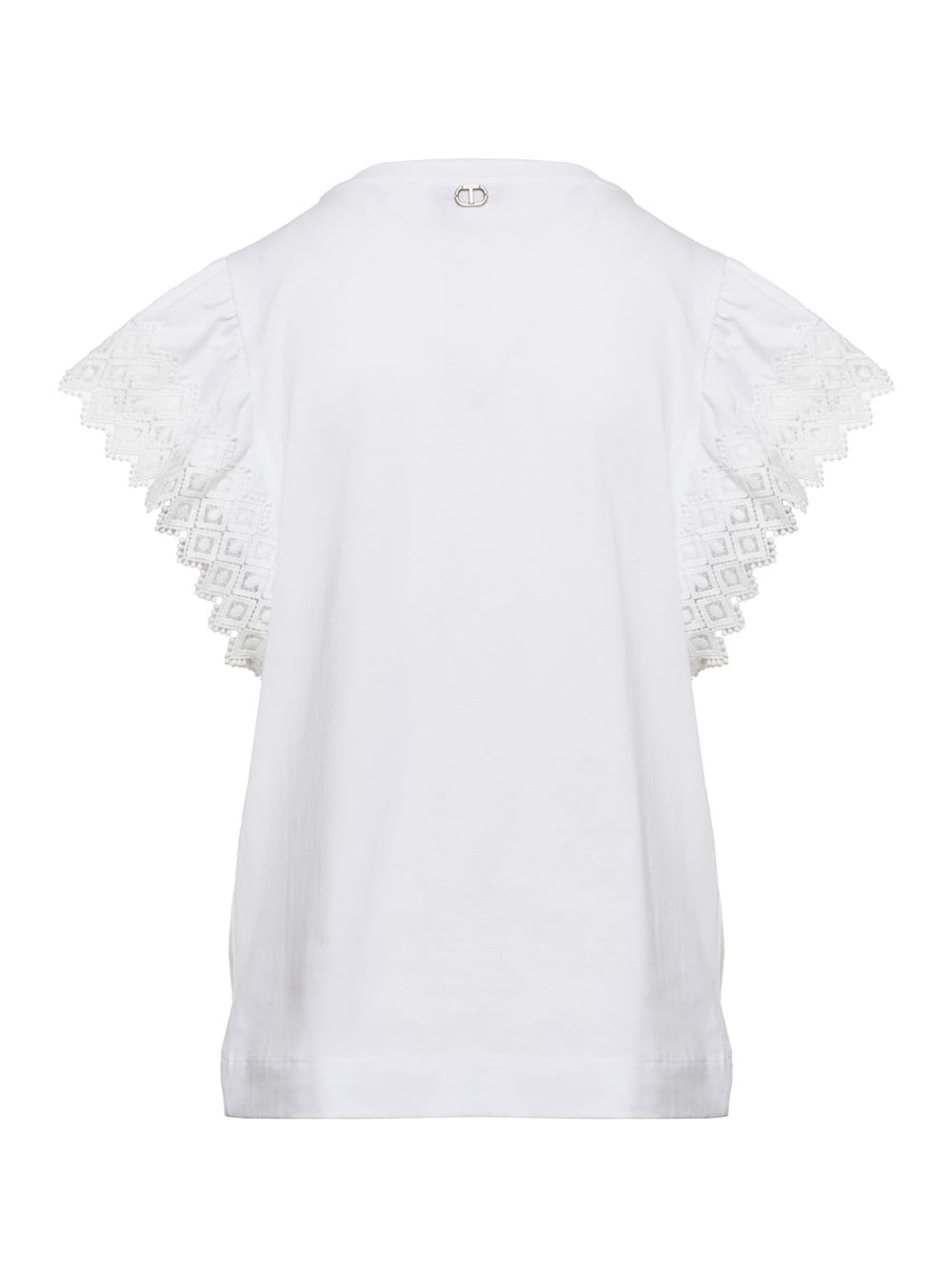 Shop Twinset White Crew Neck T-shirt In Cotton Woman