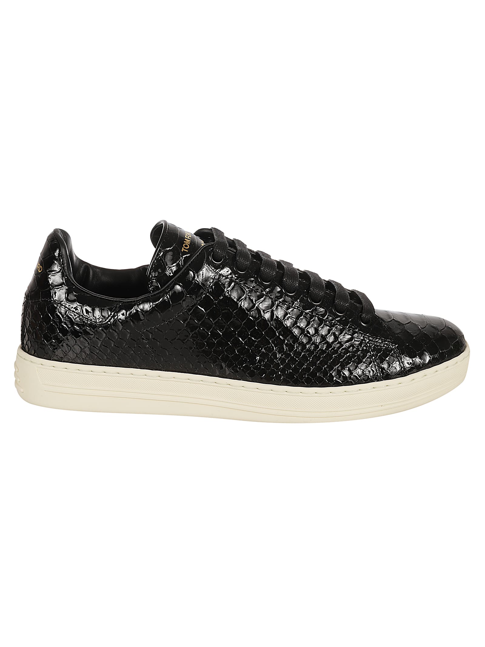 Shop Tom Ford Skinned Sneakers In Black