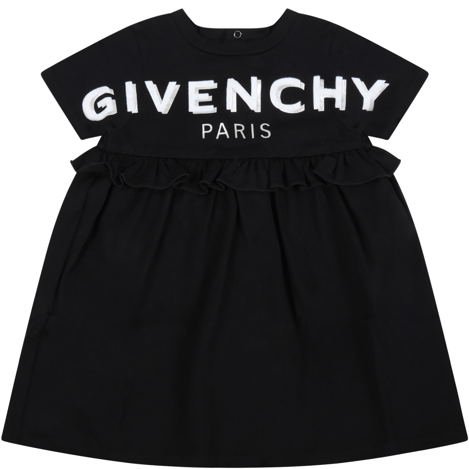 Givenchy Black Dress For Baby Girl With Double Logo