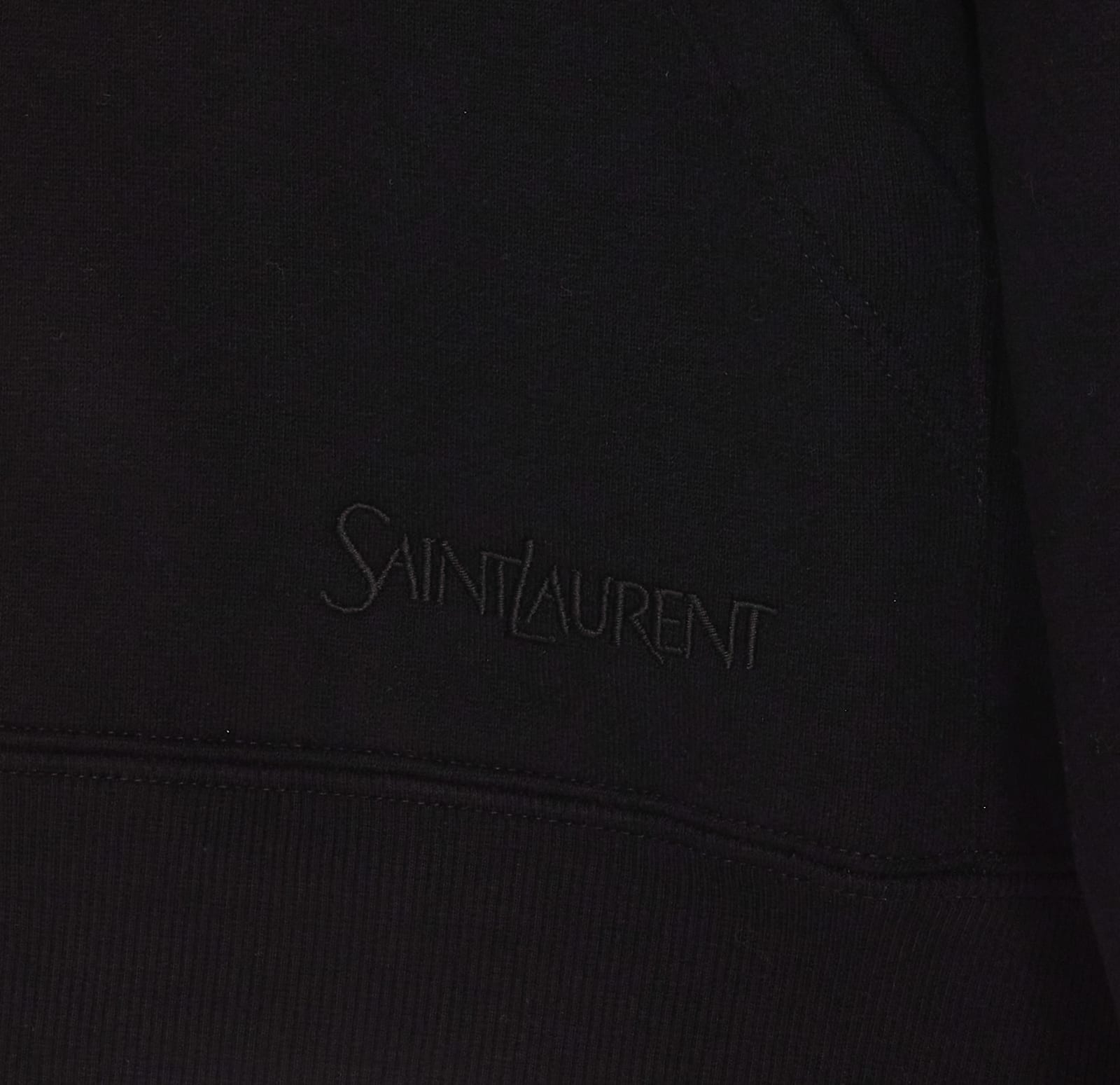 Saint Laurent Camionneur Molleton Hoodie In Black