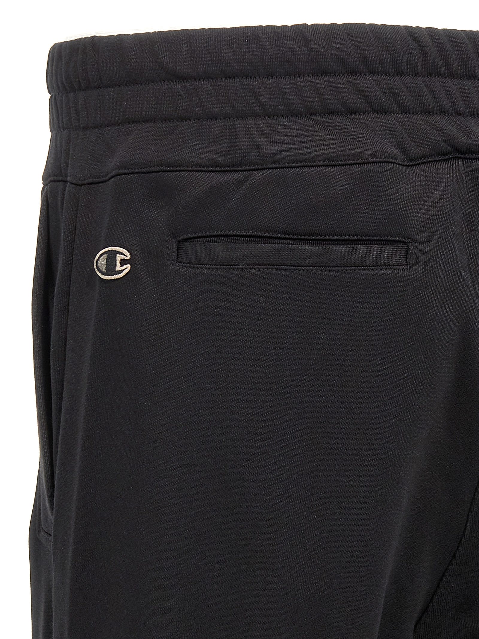 Rick Owens Black Champion Edition Prisoner Drawstring Sweatpants