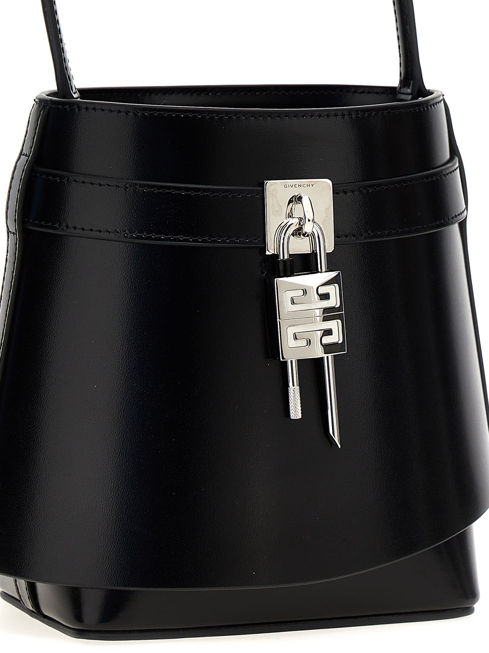 Shop Givenchy Shark Lock Bucket Bag In Black