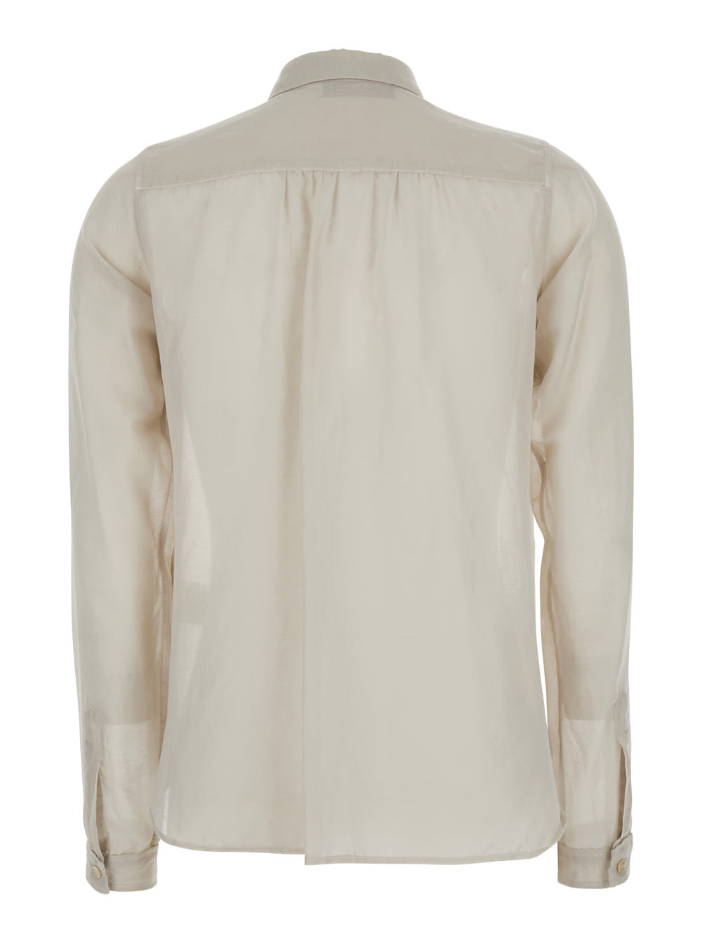 Jucca Beige Shirt With Classic Collar And Button Closure In Cotton And Silk Blend Woman