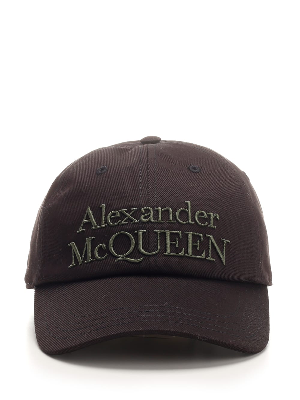 Shop Alexander Mcqueen Baseball Hat In Black/khaki