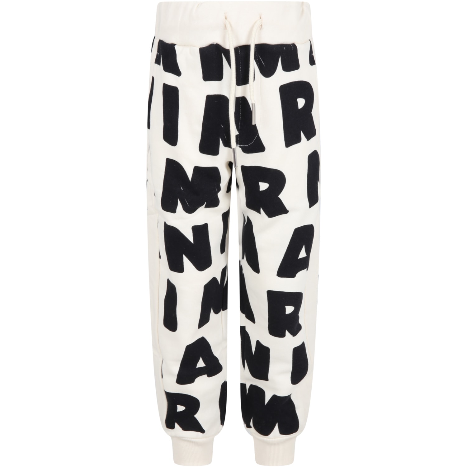 Marni Ivory Sweatpant For Kids With Logos