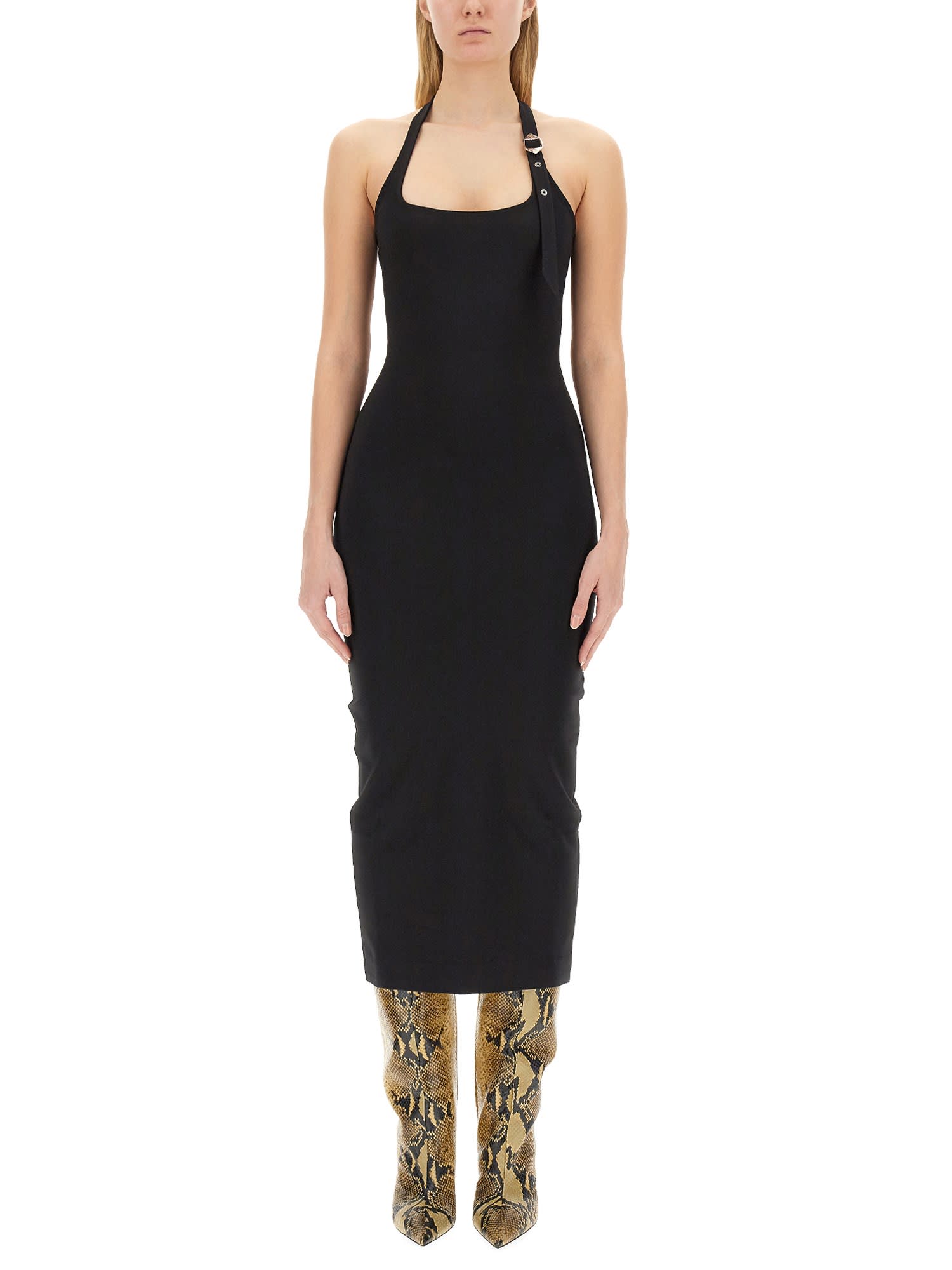 Shop Attico Midi Dress In Black