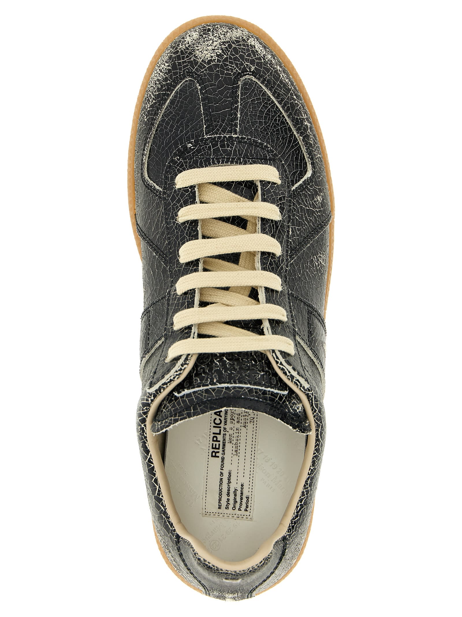 Maison Margiela Replica Sneakers Made Of Shiny Coated Leather In Multi