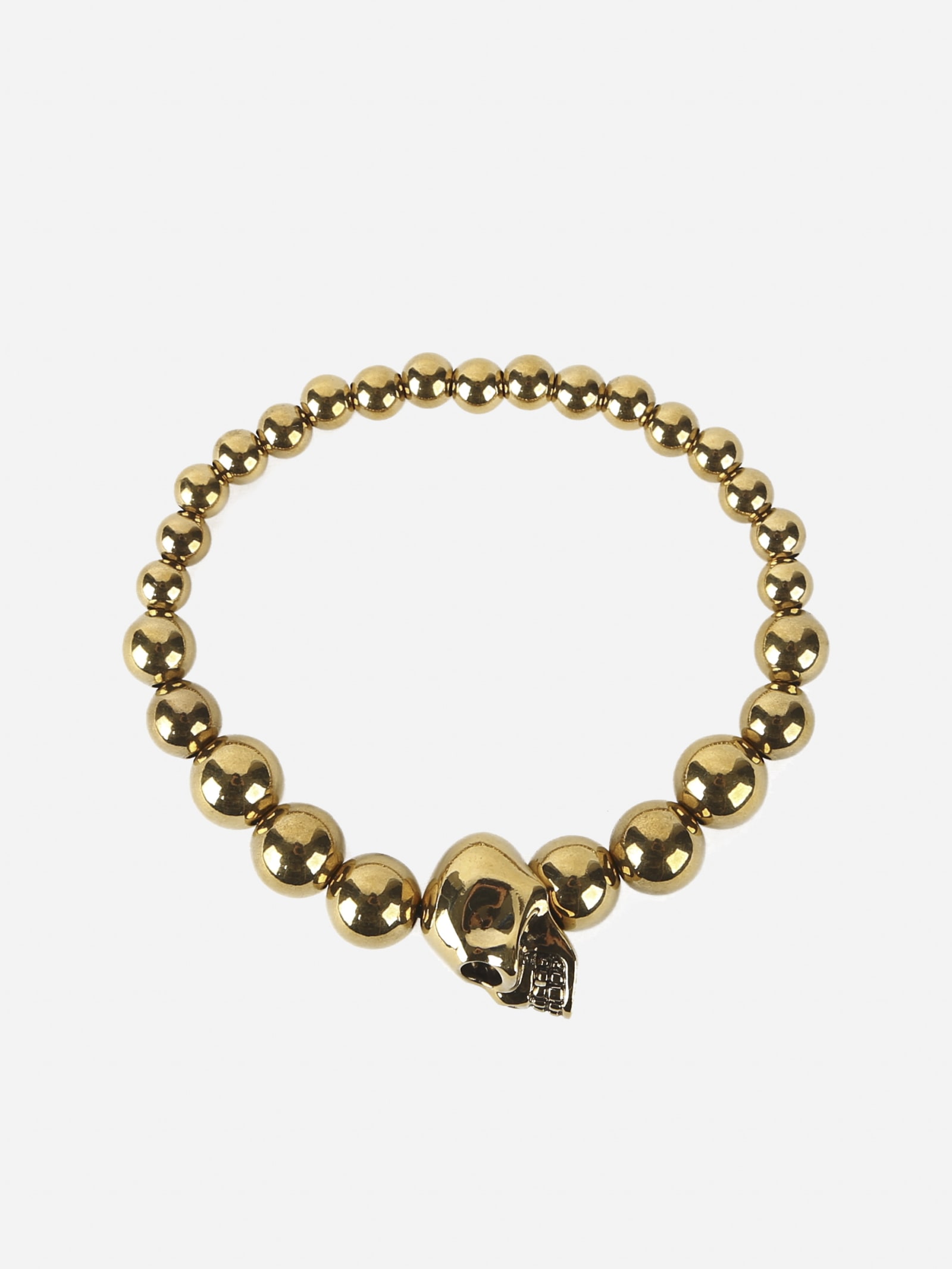Alexander McQueen Skull Stretch Bracelet With Pearls