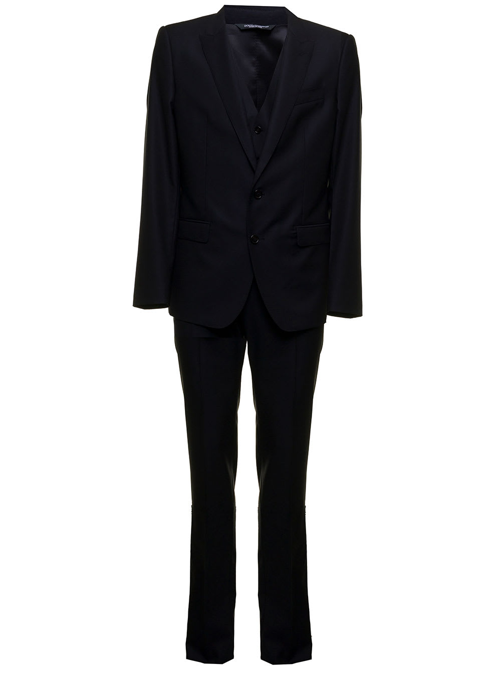 Dolce & Gabbana Mans Blue Wool And Silk Martini Tailored Suit