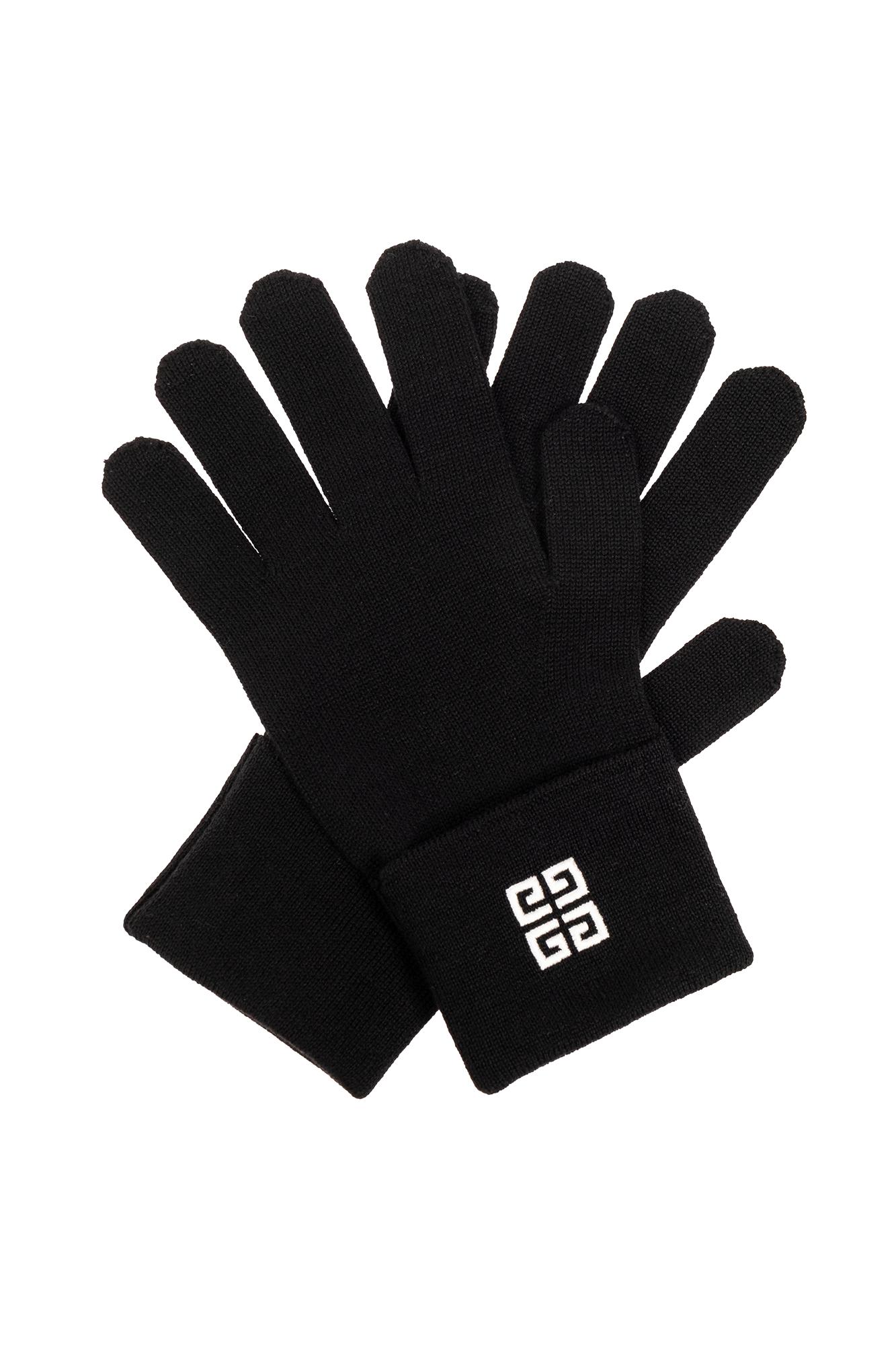 Shop Givenchy Wool Gloves With Monogram