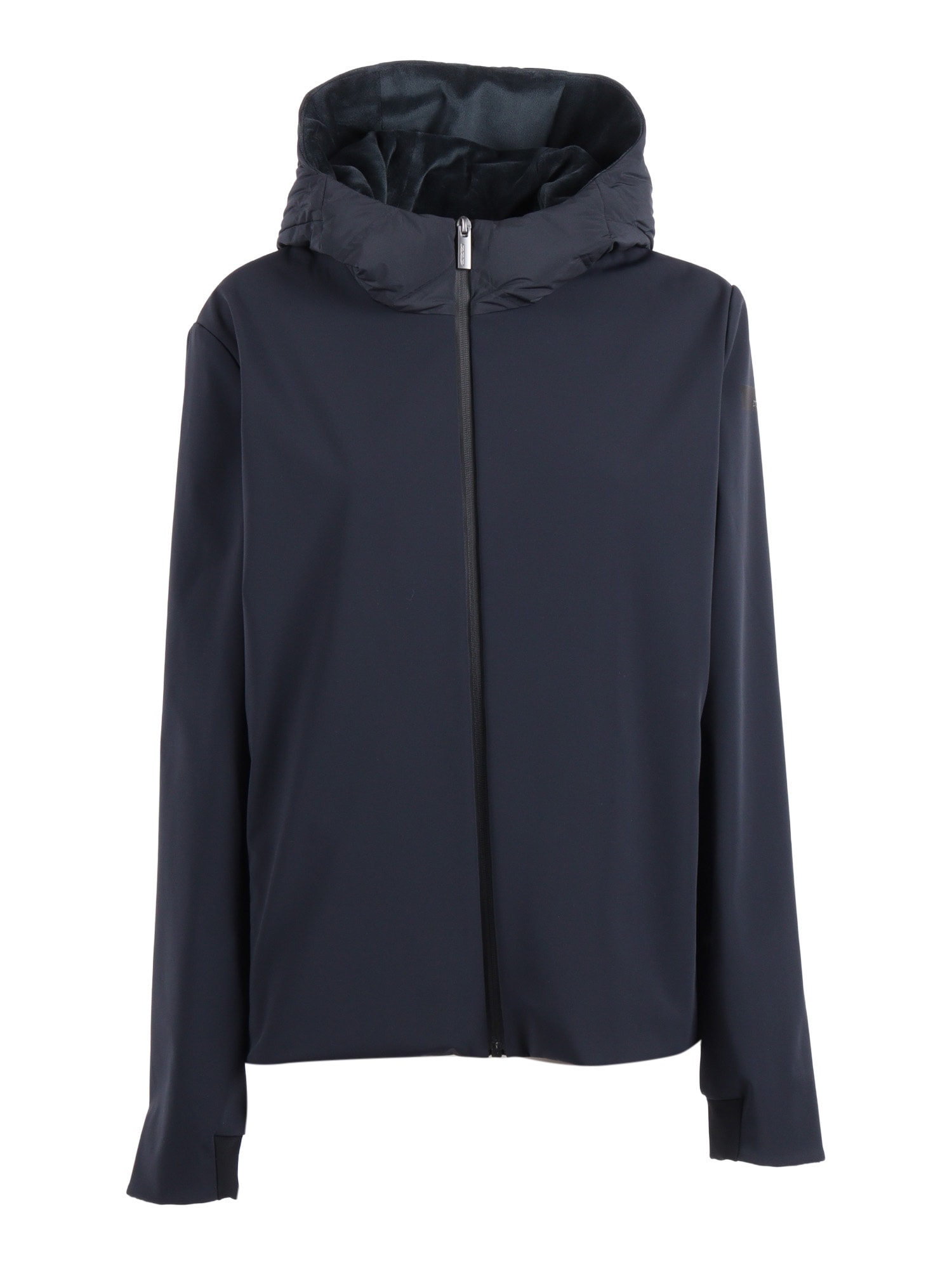 Rrd - Roberto Ricci Design Montecristo Duck Hood Zip Soft Jkt In Blue