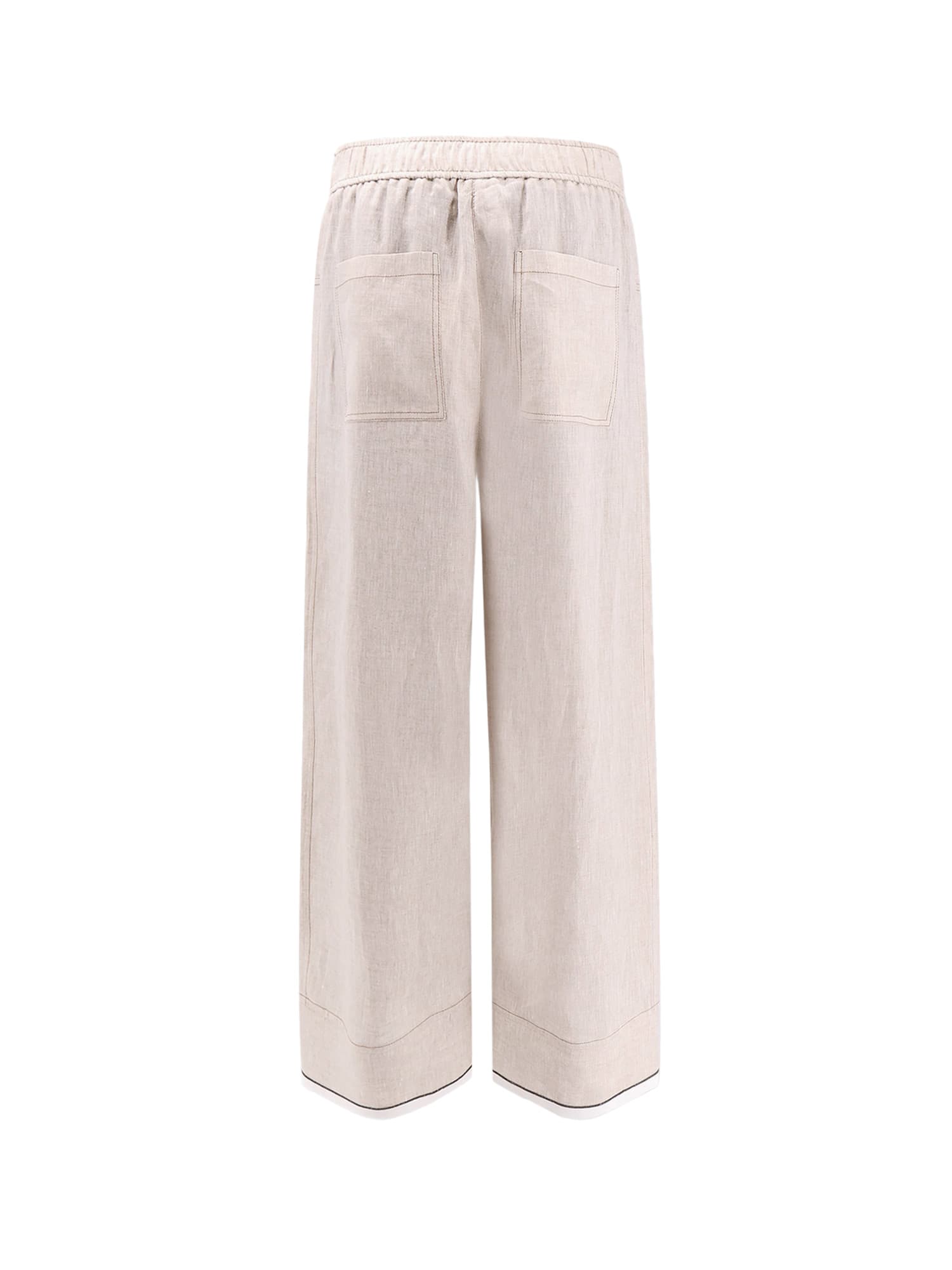 Brunello Cucinelli Silk Palazzo Pants In Beige
