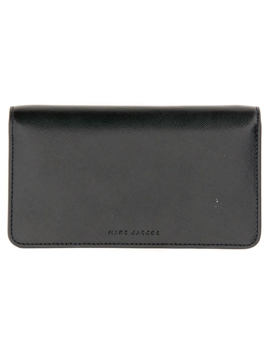Shop Marc Jacobs The Longshot Shoulder Strap Wallet In Black
