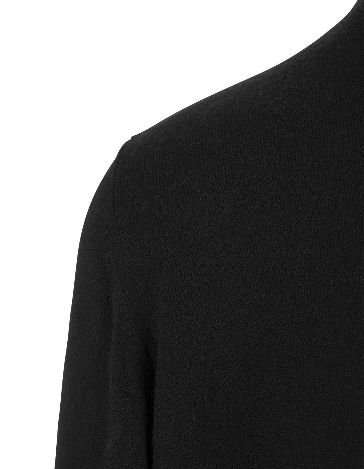 Shop Fedeli Black Cashmere Slim Fit Pullover