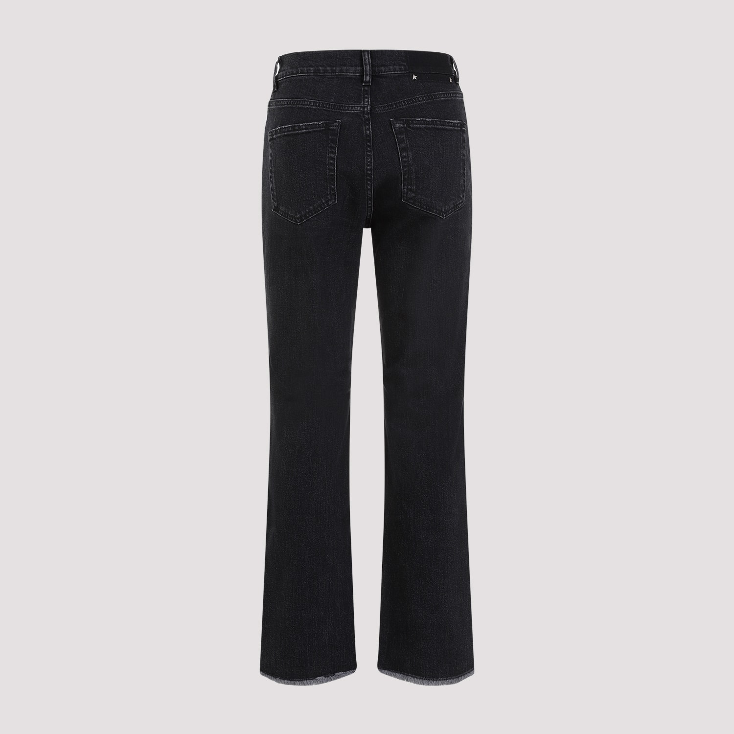 Shop Golden Goose Cropped Flare Denim Jeans In Black