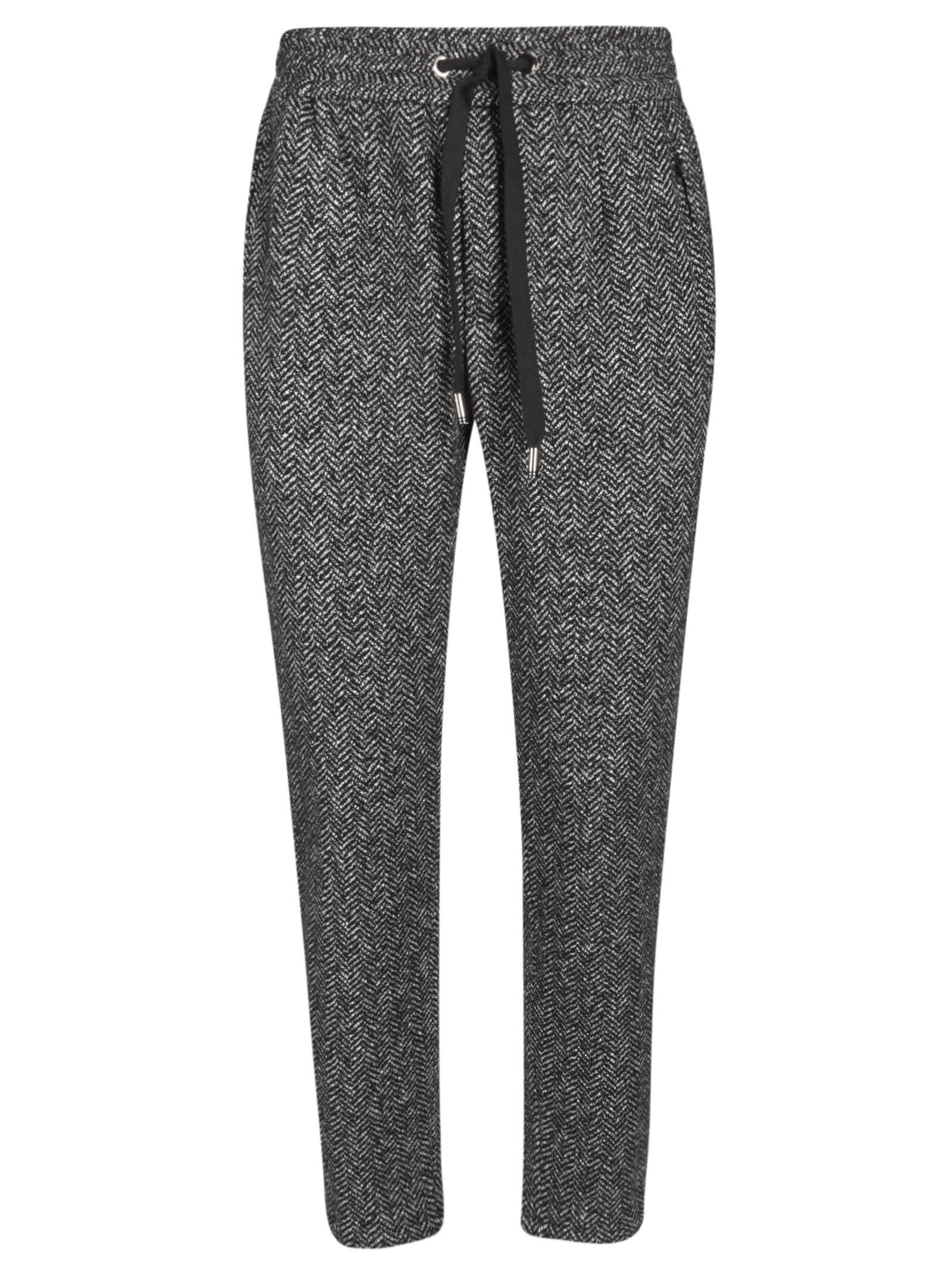 Dolce & Gabbana Patterned Track Pants In Grey
