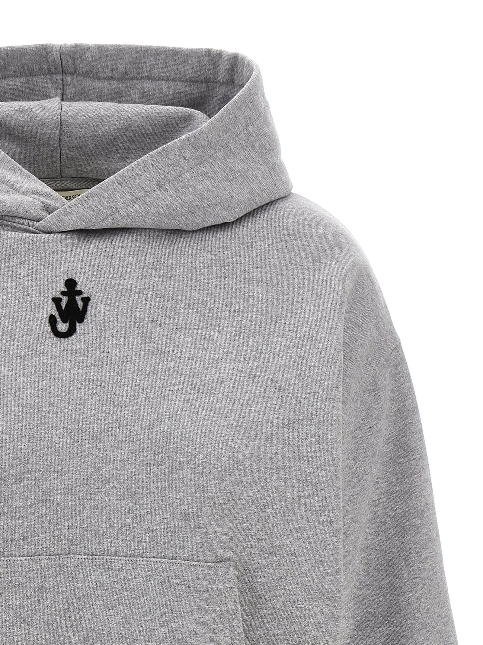 Jw Anderson Anchor Hoodie In Gray