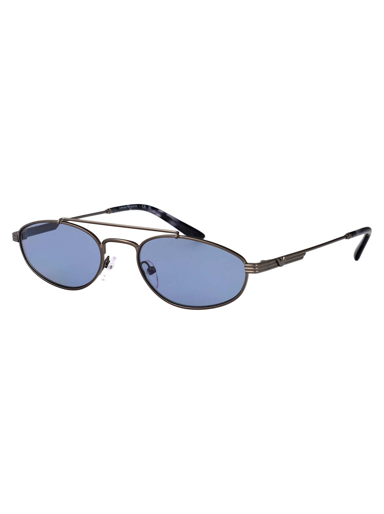 Emporio Armani Gunmetal Opaco Metal Sunglasses In Black
