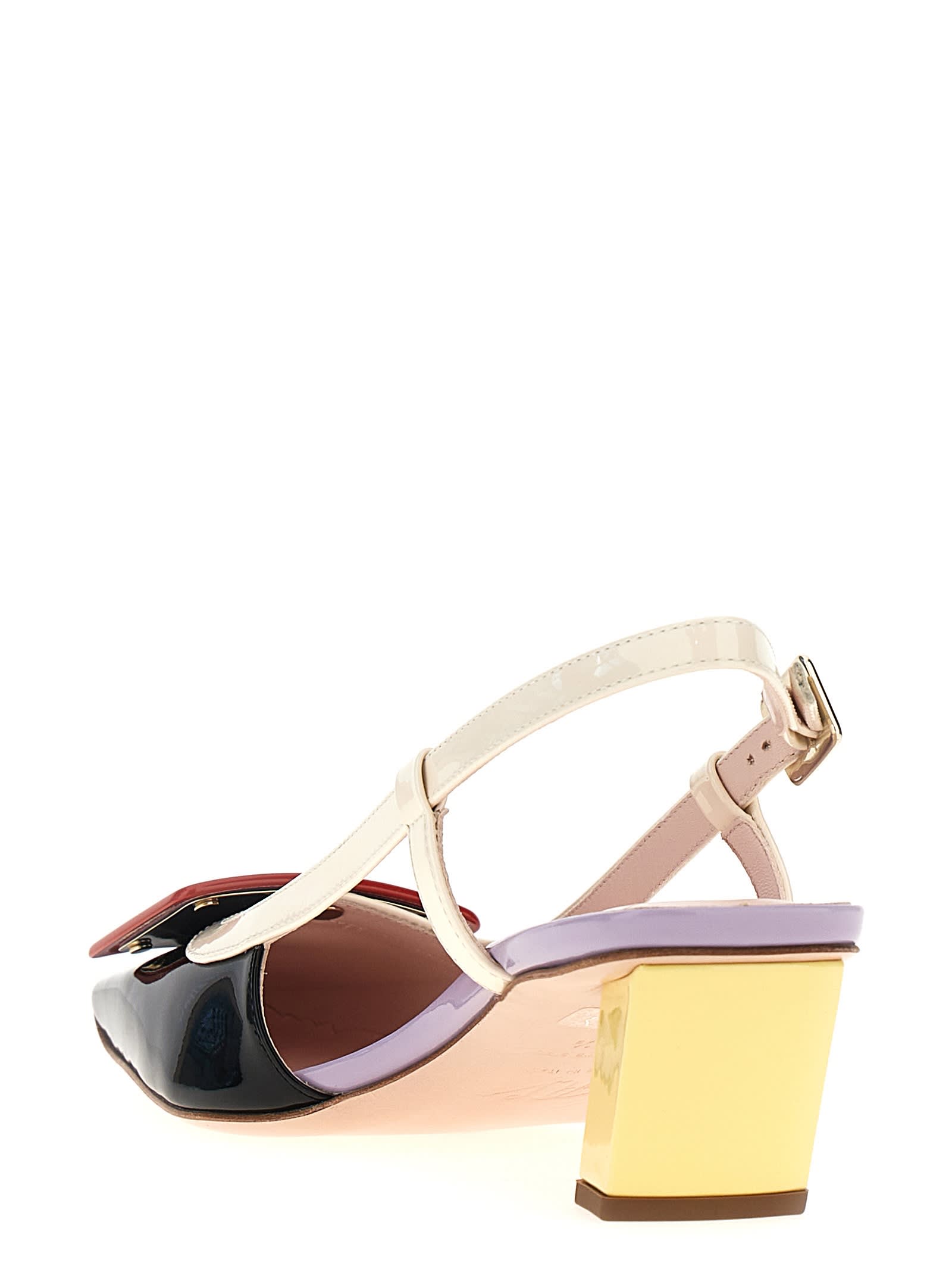 Shop Roger Vivier Lacquered Slingbacks In Multicolor