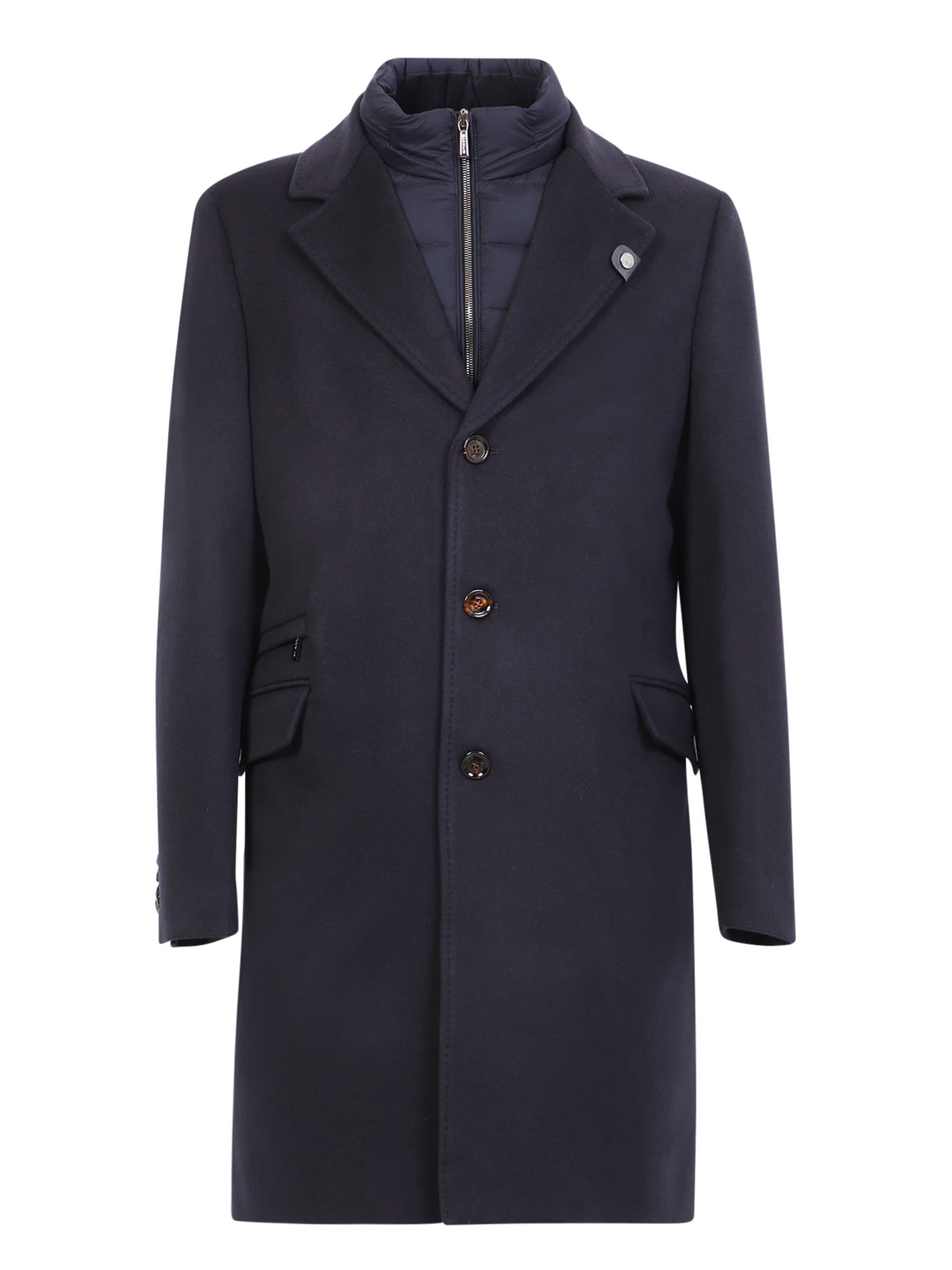 Coat With Blue Inner Down Jacket