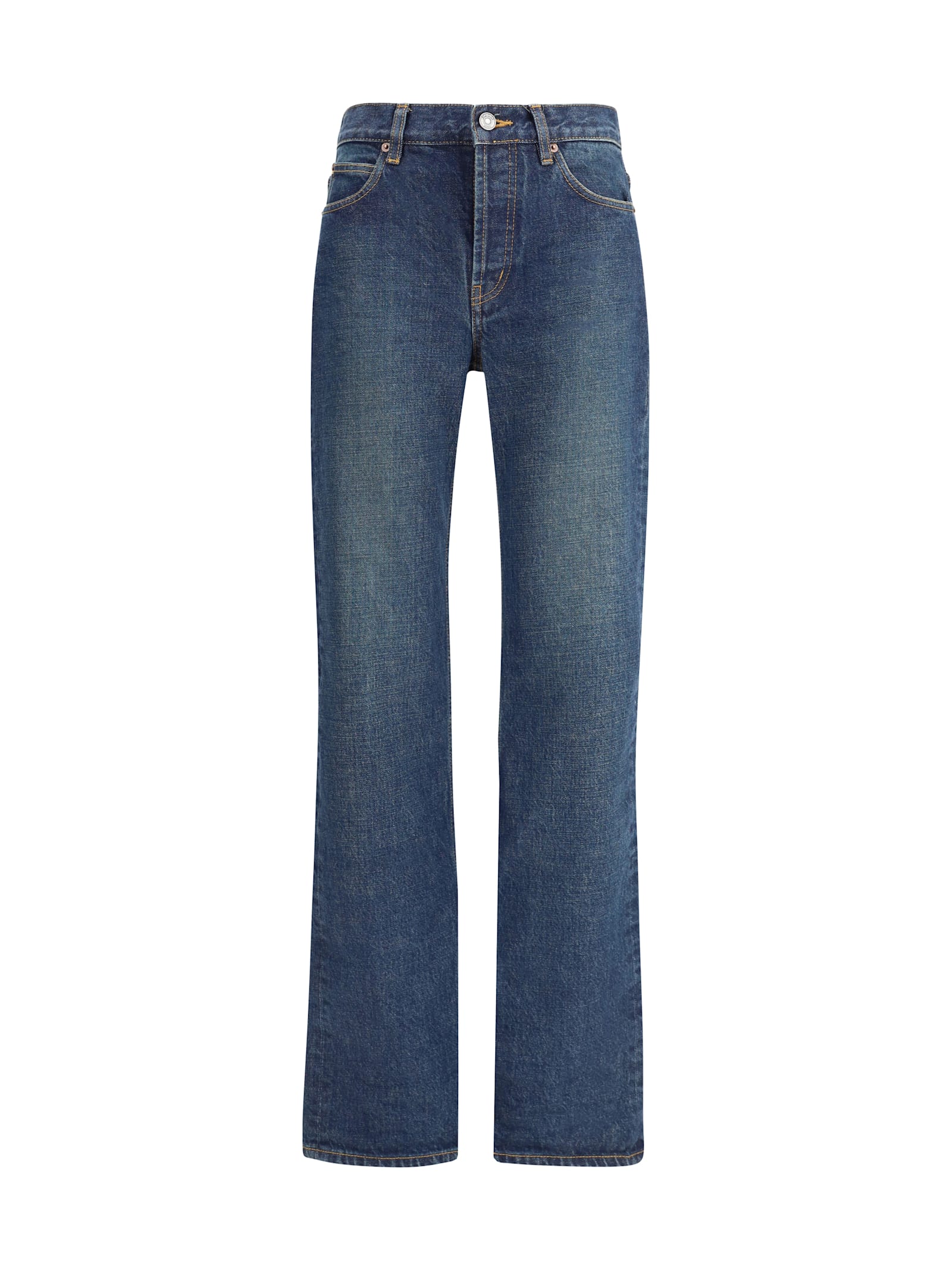 Saint Laurent Nico Low-rise Jeans In Blue