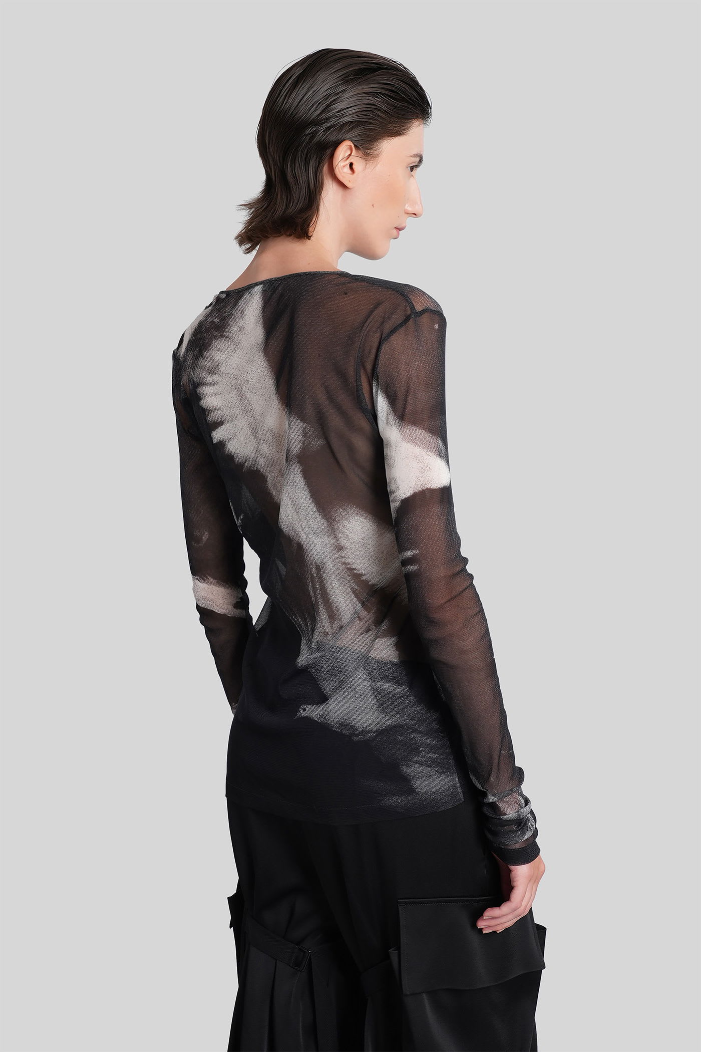 Ann Demeulemeester Fiene Topwear In Black Polyamide In Black