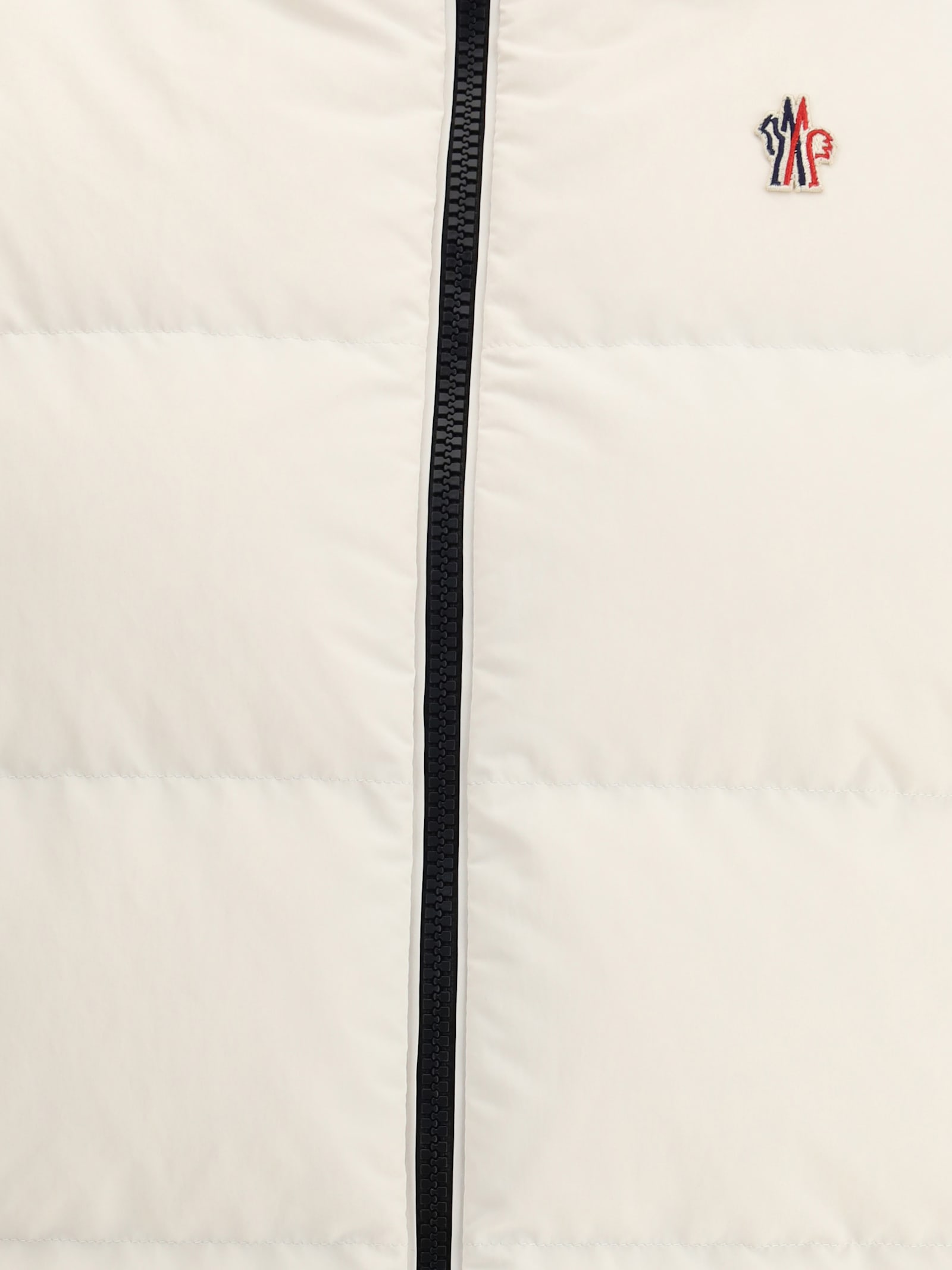Moncler High Collar Fleece Pullover With Elastic Hem In White