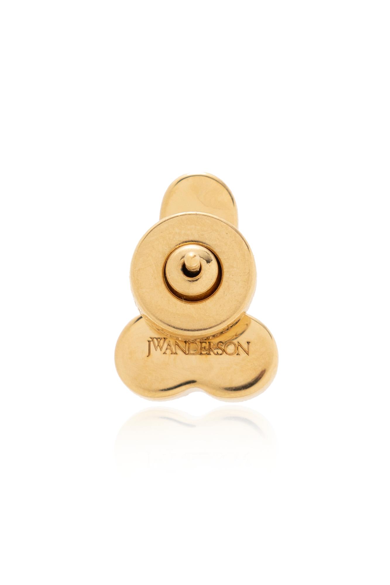 Shop Jw Anderson Brass Earring In Gold/brown